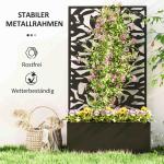Odlingskrage med Insynsskydd och Rankgitter för Klätterväxter och Odling i Trädgård Hållbar och Stabil Svart Metall för Altan och Uteplats Stabil