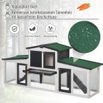 Smådjursbur Dvärgkaninbur med Asfalttak Dubbeldäckare Gran Mörkgrå och Vit 204 X 45 X 80 Cm