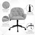 Snurrstol Arbetsstol Ljusgrå av Sammetslook och Metall för Vardagsrum och Kontor Höj och Sänkbar Ergonomisk