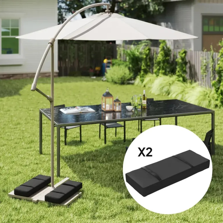 Sandsäckar Parasollvikter Set 2 Svart 600D Oxford
