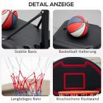 Flyttbar Basketkorg för Barn, Höjdjusterbart Basketställ på Hjul, Robust Konstruktion för Utomhuslek, Svart, 195-250 cm