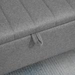 Förvaringsbänk med Linnelook, Stålben, Grå, 102 x 40 x 44 cm