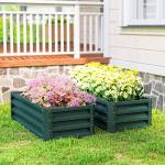 Odlingskrage 2-pack med Öppen Botten för Trädgård och Balkong Hållbar och Stabil Grön Metall 110 x 50 x 30 cm