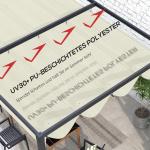 Ersättningstak Pergola Tak Infällbart Vågtak Krämvit av Polyester för Trädgård och Balkong Vintertätt Solskydd 2,85 x 2 m