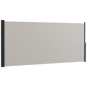 Sidomarkis Insynsskydd Ljusgrå av Polyester och Metall för Trädgård Utdragbar Trädgårdsmarkis med UV-Skydd Vindskydd 300 x 140 cm