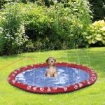 Hundpool Plaskdamm Röd av PVC för Hundar Vattenmatta och Badpool Halkfri för Trädgård och Camping Ø 150 cm