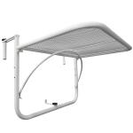 Balkonghängbord Höj- och Sänkbart Fyrkantigt Trädgårdsbord Metall för Terrass och Trädgård Vit 60 X 56,5 X 45 Cm