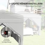 Lusthus Paviljong Pop-Up Partytält Ljusgrå av Polyester och Metall för Trädgård och Camping Vintertätt Tält med 6 Sidopaneler 3 x 6 m