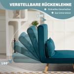 2-sits Bäddsoffa med Justerbart Ryggstöd, Tygöverdrag och Metallram, Grön