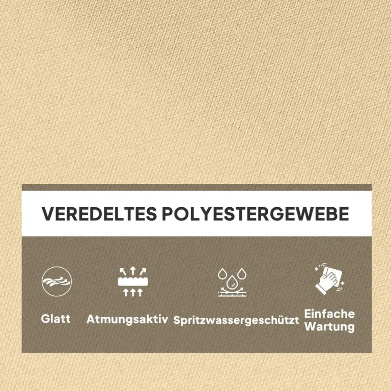 Sittdyna Stolsdyna med Ryggstöd Beige av Tyg 120 x 100 cm