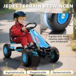 Trampbil Go-kart Blå Metall och Plast för Barn 3-8 År Trampfordon med Justerbar Sits och Handbroms Säker och Rolig Lek