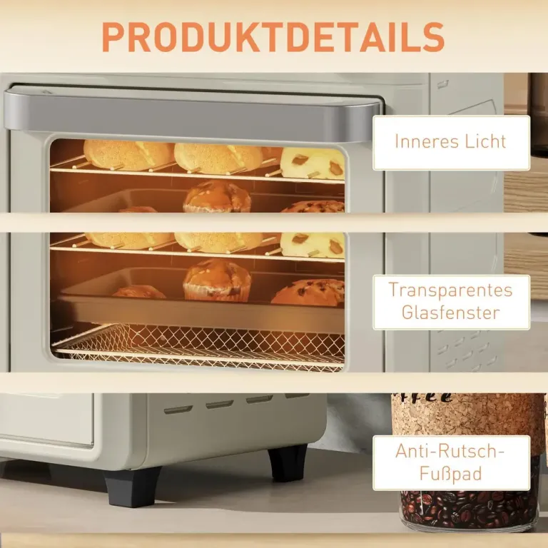 Miniugn och Varmluftsfritös 10 l 1000 w med Timer, Cremevit