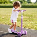 Sparkcykel för Barn med LED-hjul och Justerbart Styre för Lek och Motion Stabil och Lättmonterad Lila Plast och Stål