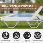 Beach Solstol 5-Vägs Justerbar Aluminium och Textiline för Trädgård och Terrass Beige 163 X 58,5 X 91 Cm