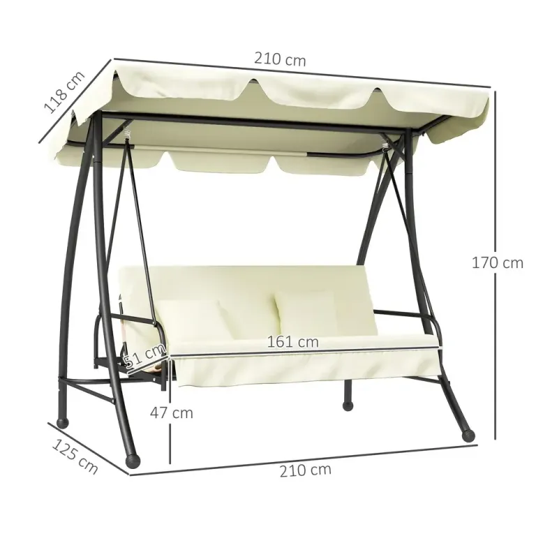 Hammock 3-Sits 2-i-1 200 x 125 x 170 cm