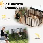 Puppy Run, 8 Paneler med Dörr, Hopfällbar, Bärbar, Stål, Svart