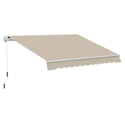 Infällbar Markis med Handvev Metallram 3,95 x 2,45 m