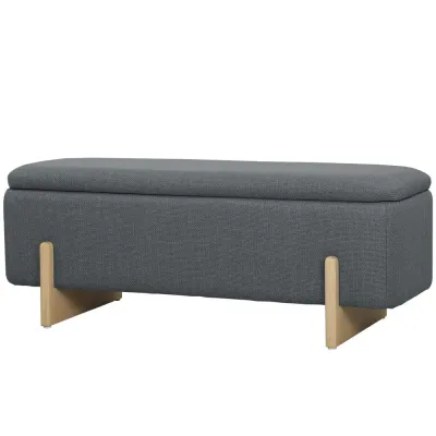 Skumstoppad Förvaringspall i Linnelook 111x44x44,5 cm