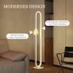 LED Golvlampa med Musiknotdesign, Glasskärm i Metall och Plast, Vit