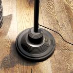 Golvlampa Båglampa Svart av Metall och Tyg för Vardagsrum Retrodesign med Justerbar Skärm E27 152 cm