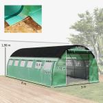 Växthus Filmtunnel med 12 Fönster Grön av PE Plast för Trädgård Vintertätt Tomathus med Rulldörr 6 x 3 x 2 m