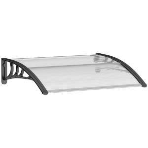 Transparent Entrétak Polykarbonat Modernt Skärmtak för Ytterdörr Släpper igenom Ljus Klar 75 X 100 Cm