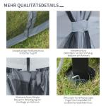 Trädgårdspaviljong med Hårt Tak Partytält Polykarbonattak och Sidoväggar Väderbeständigt Aluminium Mörkgrå 3 X 3 M