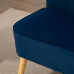 Soffa Loveseat 2-Sits Himmelsblå av Tyg med Linnelook och Trä för Vardagsrum Dubbelsoffa med Träben Lastkapacitet upp till 150 kg 117 x 56,5 x 77 cm