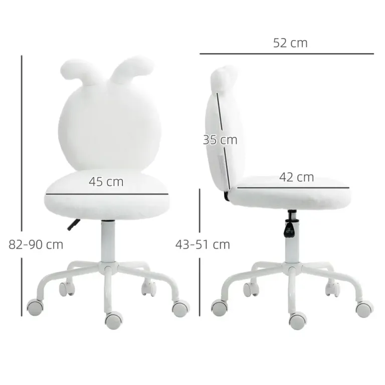 Kontorsstol med Kaninöron Höjdjusterbar