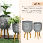 Blomkrukor med Ben 2-Pack, Dekorativa Krukor i Betong-Look, Stilren Inredning för Inomhus och Utomhus, Grå