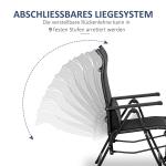 Justerbar Solsäng i Textilene, Bekväm Solstol med 9 Lägen, Ergonomisk Design för Avkoppling i Trädgården, Svart, 70 x 65 x 111 cm