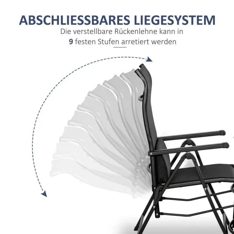 Solsäng i Textilene Solstol 9 Lägen 70 x 65 x 111 cm