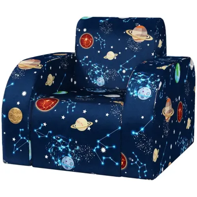 Bäddfåtölj för Barn med Planetmönster, Blå