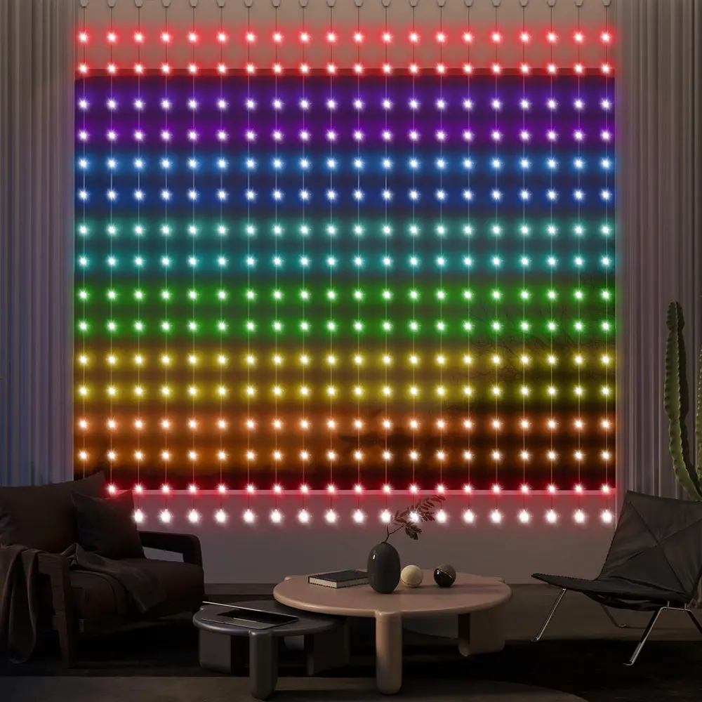 Ljusslinga Ljusridå 400 LED Varmvit av Plast 3 x 3 M