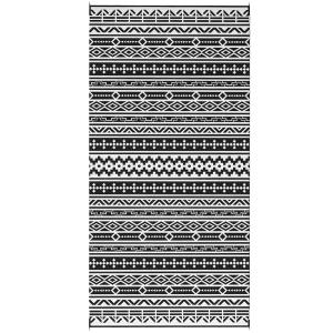 Utomhusmatta Trädgårdsmatta Boho-Stil Svart Vit av Plast för Balkong och Terrass Väderbeständig Vikbar Matta 548 x 274 cm