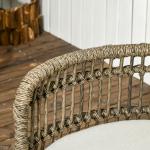 Loungegrupp i Konstrotting 5 Delar, Modulär Utemöbel med Soffa och Fåtöljer, Inkluderar Dynor i Boho-Stil, Brun/Aluminium