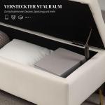 Bänk Sängbänk Beige av Sammet och Metall för Sovrum och Hall Stoppad Förvaringsbänk med Metallben 120 x 44 x 44,5 cm