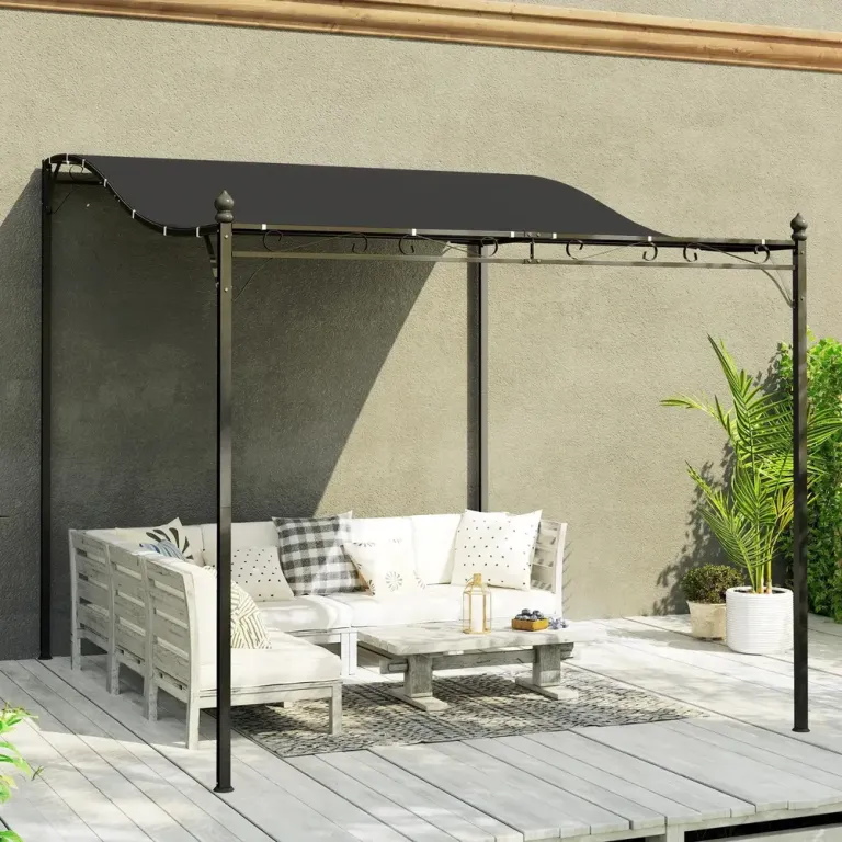 Påbyggnadspaviljong Pergola med Tak 2,5 x 3 x 2,5 m