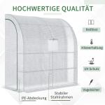 Växthus i Tunnelmodell, Rymligt Drivhus med UV-Skydd och Rullgardin, Optimalt Klimat för Odling, Vit, 200 x 100 x 215 cm