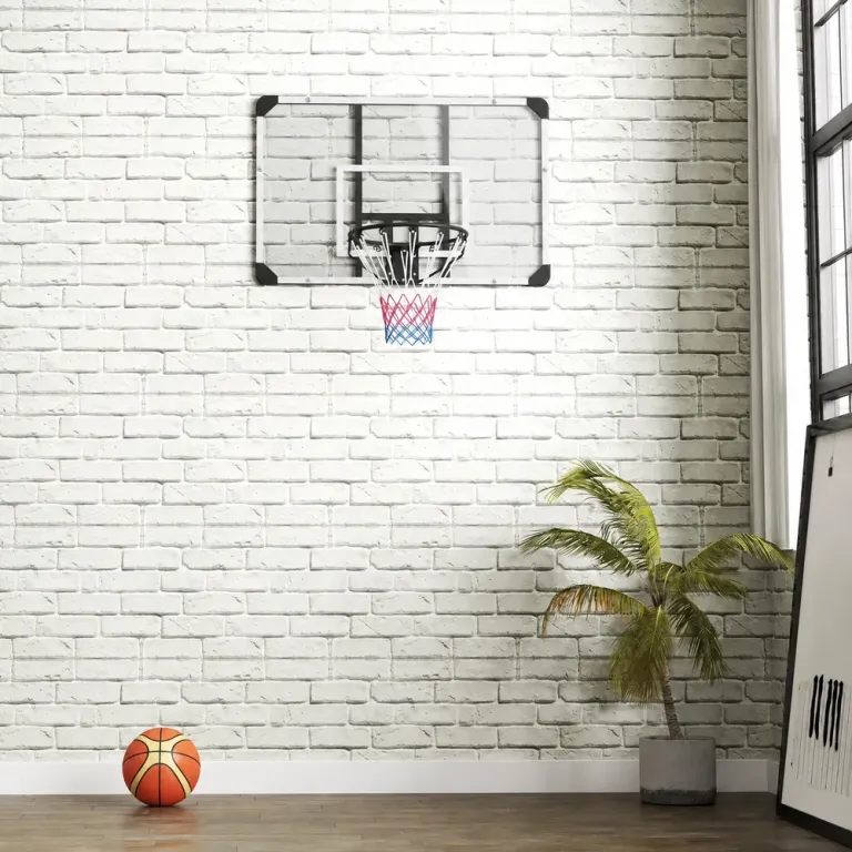 Basketkorg för Väggmontering med Bakplanka Vit