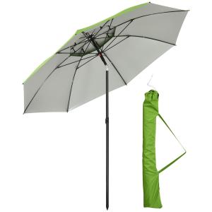 Strandparasoll med Ventilationshål och Skyddskåpa, Grön, Ø185 cm