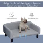Hundsoffa Snygg Husdjurssoffa med Överdrag och Träben för Små Hundar och Katter 82 X 54 X 36 Cm