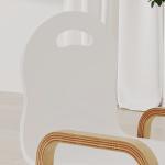 Barnstolar 2 pack Vit Furuträ för Barnrum och Lekrum Justerbara Stolar med Halkskydd för Barn 3 till 15 år Ergonomisk och Stabil