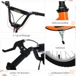 Barnskoter från 5 År Sparkscooter Stadsskoter Pneumatiska Däck 16 Tum Fram 12 Tum Bak Orange 135 X 58 X 88-94 Cm
