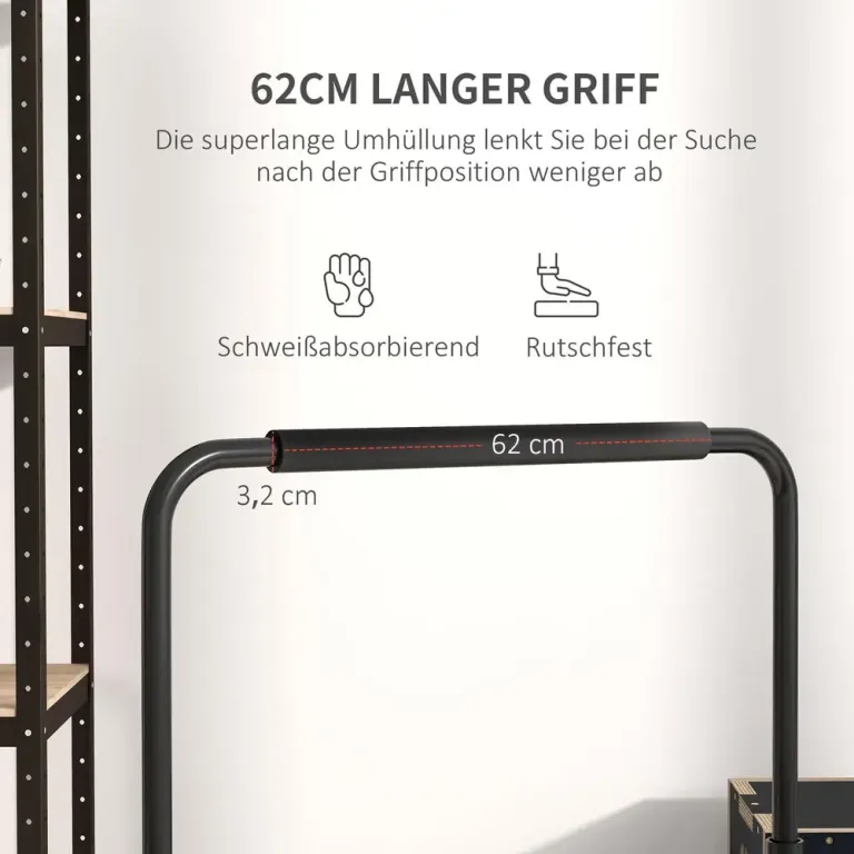 Dip Station Träningsredskap Svart av Stål för 80-100 cm