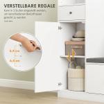 Hallmöbel Allt-i-ett Vit MDF och Trä för Entré och Hall Praktisk Klädhängare med Skobänk och Krokar Komplett Förvaringslösning Modern Design 180 cm