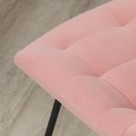 Matsalsstolar Köksstolar Set om 2 Rosa av Sammet och Stål för Vardagsrummet Retrodesign Stol med Ryggstöd