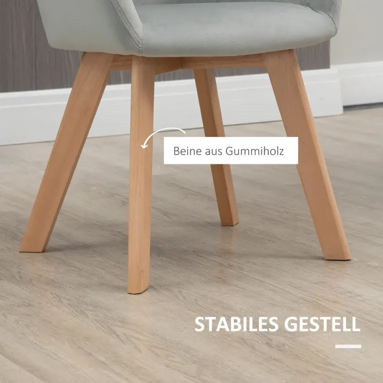 Matsalsstolar Köksstolar Set om 2 Grå av Tyg 54 x 57 x 80 cm