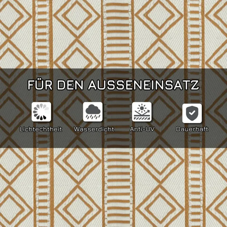 Utomhusmatta Plastmatta Kaffe och Vit av Plast 121 x 182 cm