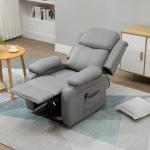 Seniorfåtölj Ergonomisk Grå Konstläder för Vardagsrum och Vila med Elektrisk Lyfthjälp och Fjärrkontroll Stabil och Bekväm Konstruktion